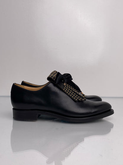 Angela Scott Black Studded Loafers, 36