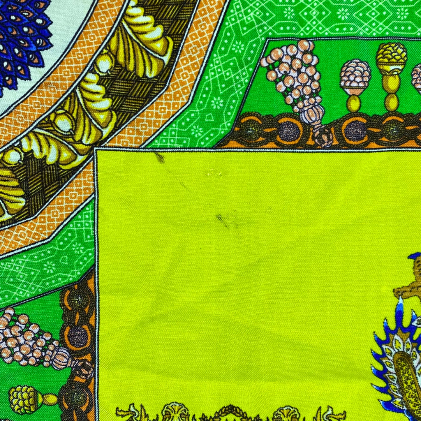 Versace Yellow & Green Silk Scarf (As Is)