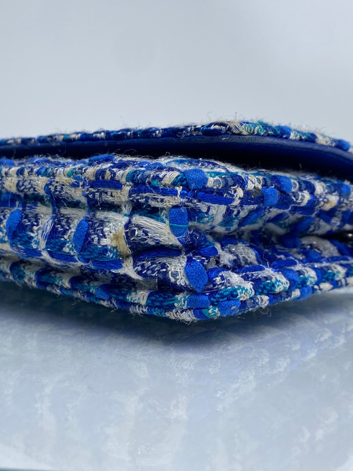 Chanel Blue Tweed Charms Wallet On Chain SHW