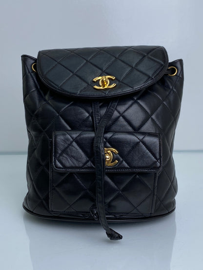 Chanel Vintage Black Duma Lambskin Backpack GHW #29