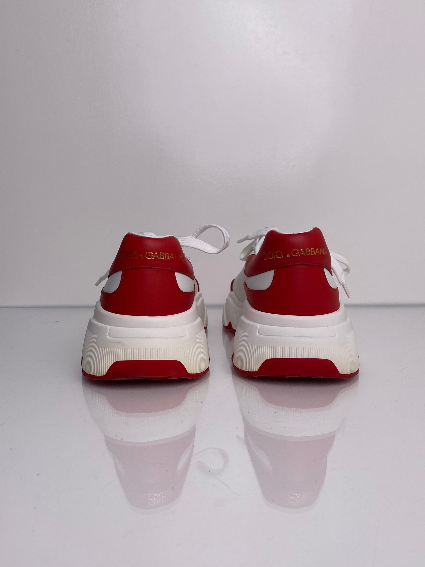 Men's Dolce & Gabbana White & Red Sneakers, 9