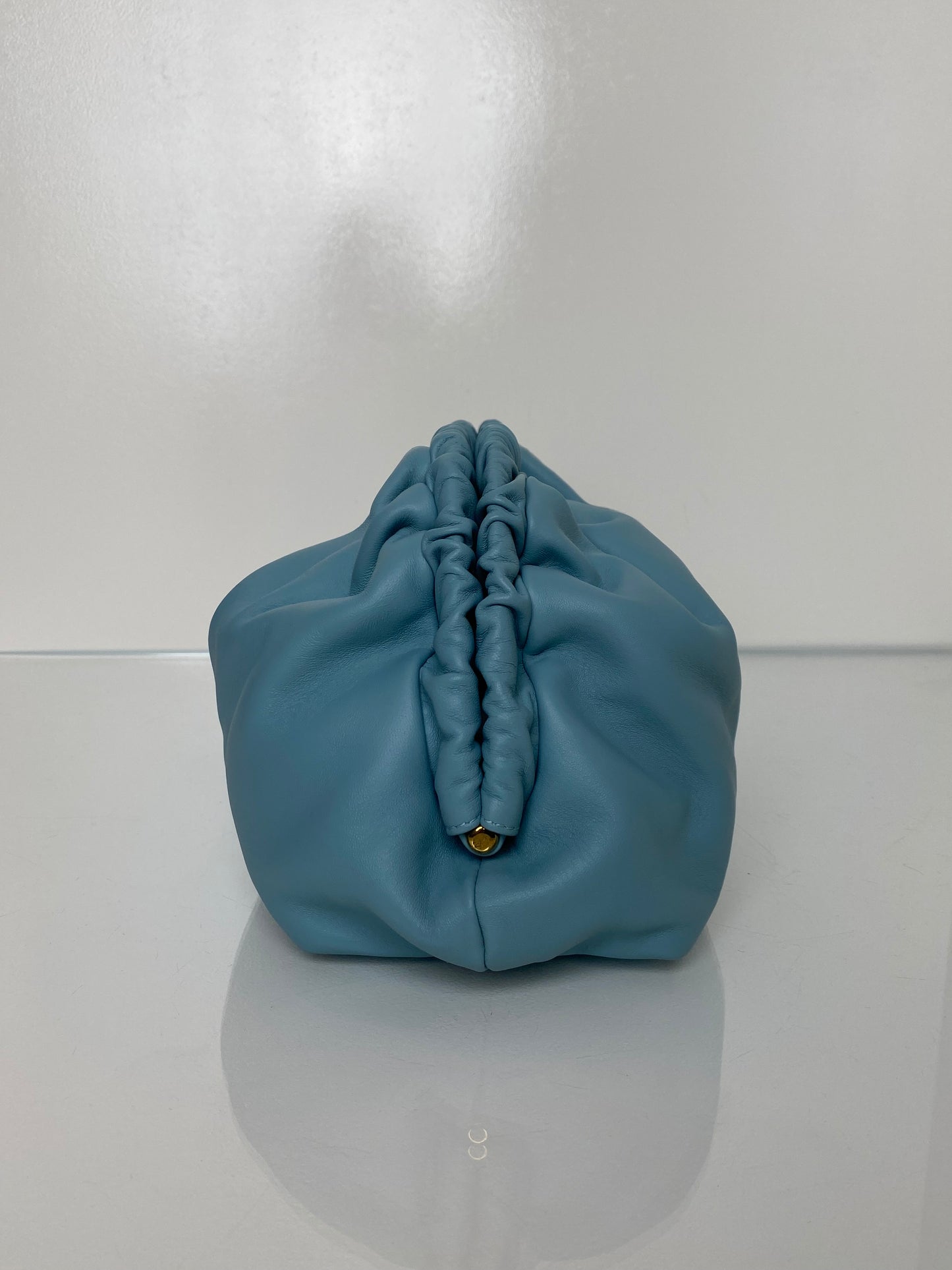 Mansur Gavriel Blue Leather Cloud Clutch
