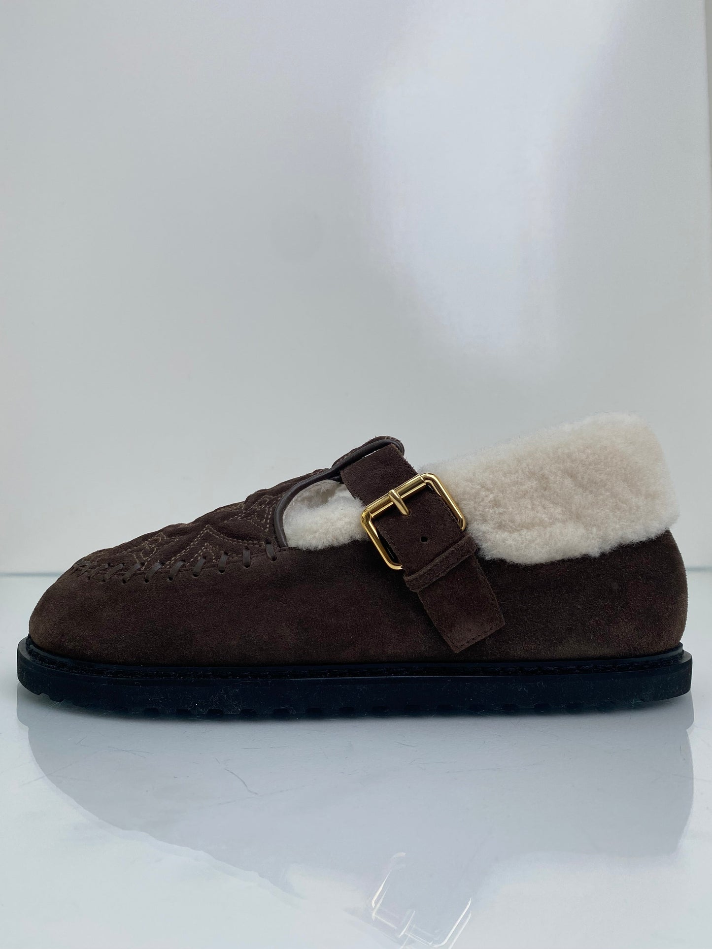 Louis Vuitton Dark Brown Colorado Comfort Mary Jane Flats, 41