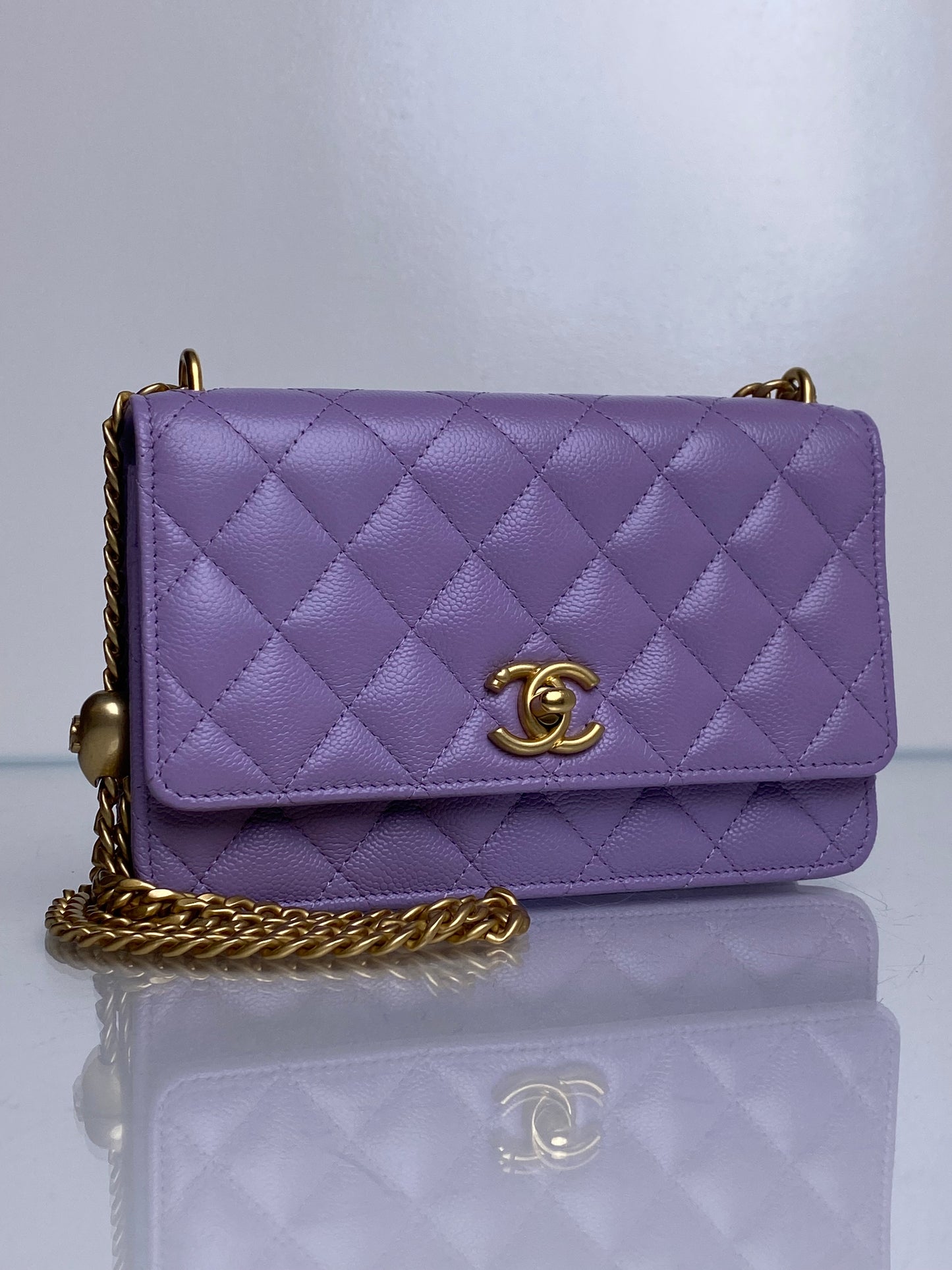 Chanel Lilac Coco Crush Caviar WOC Bag GHW
