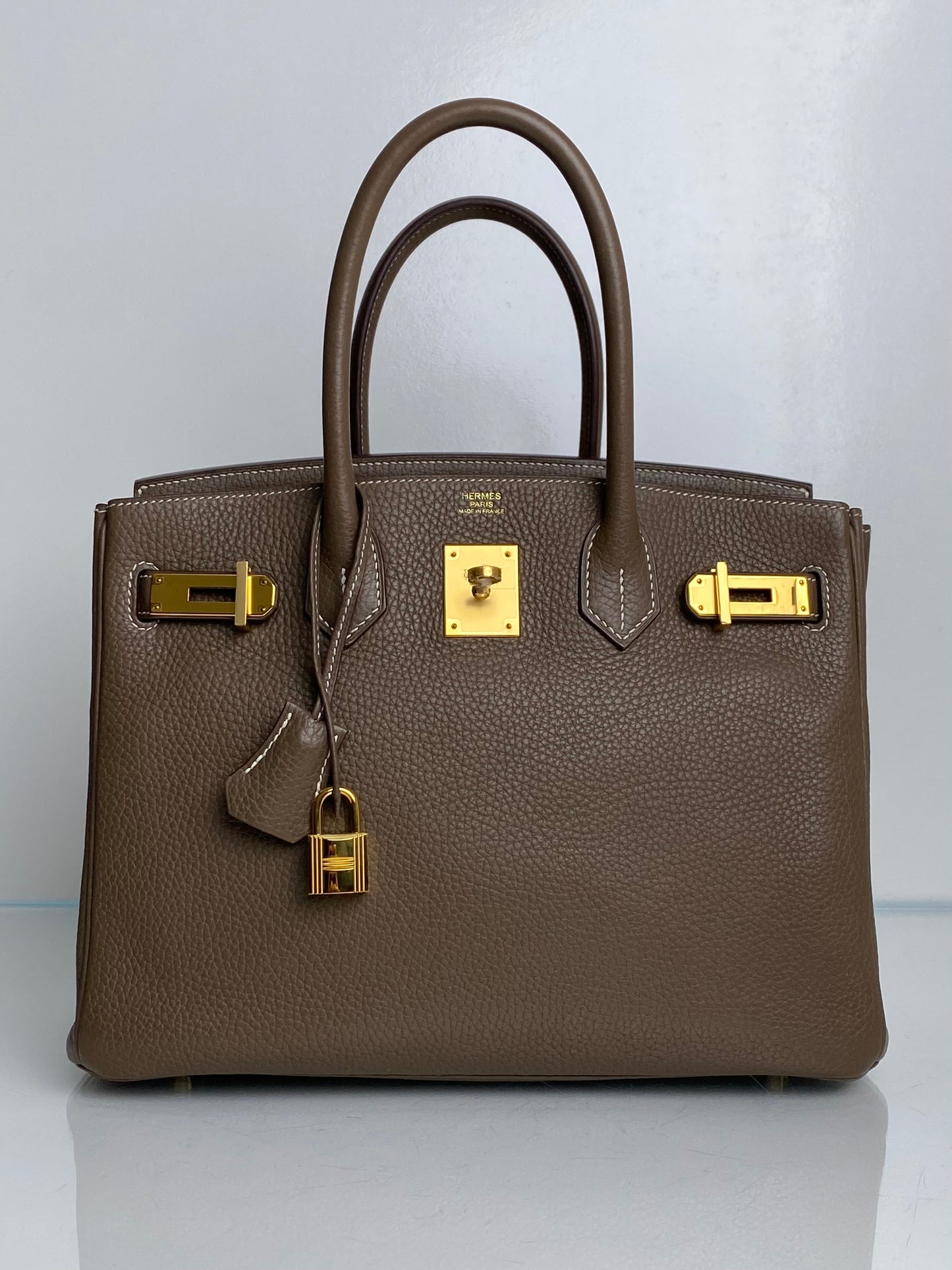 Hermes Birkin 30 Etoupe Clemence GHW #C