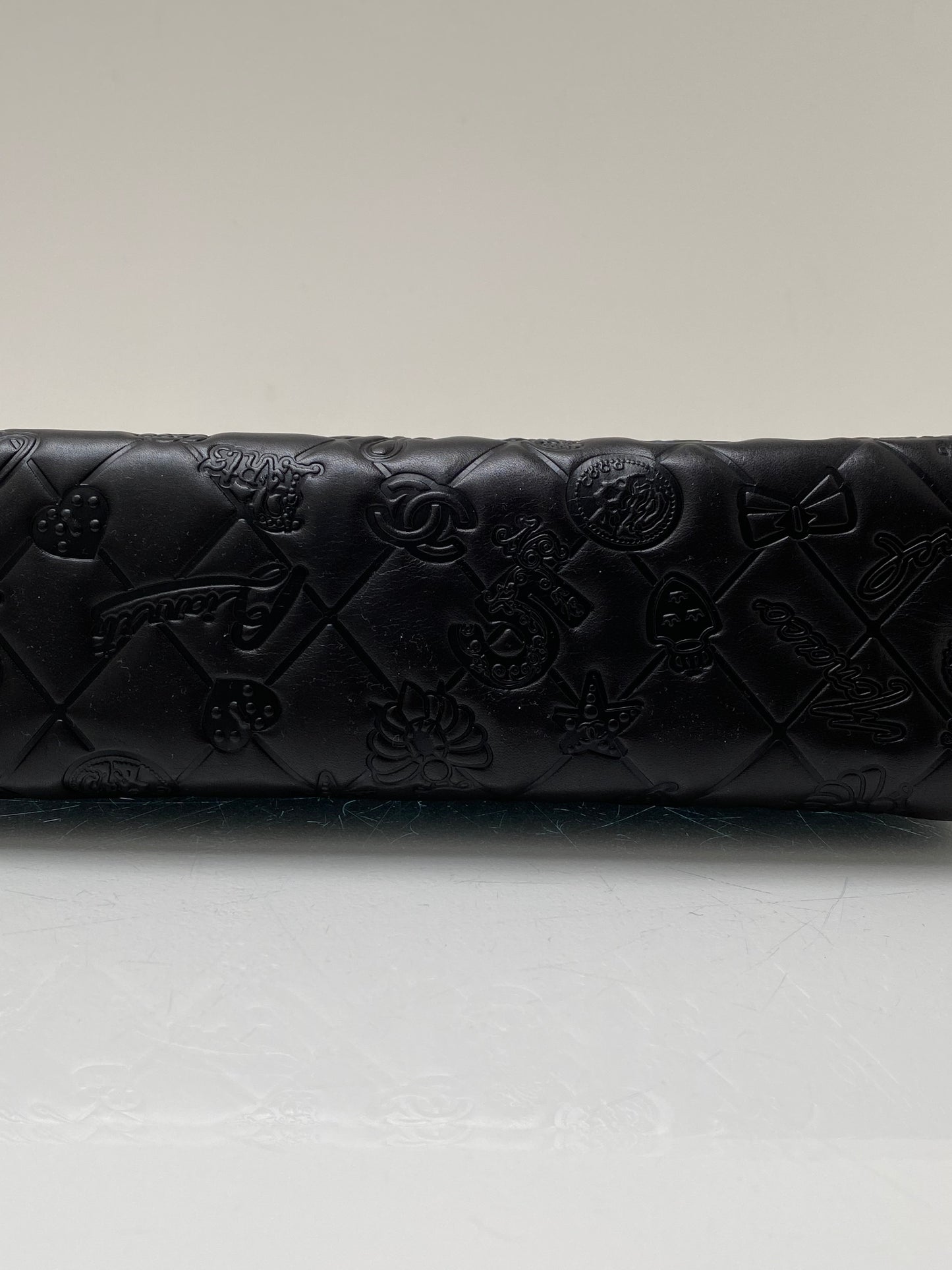 Chanel Black Lucky Charm Patent Short Chain Clutch SHW