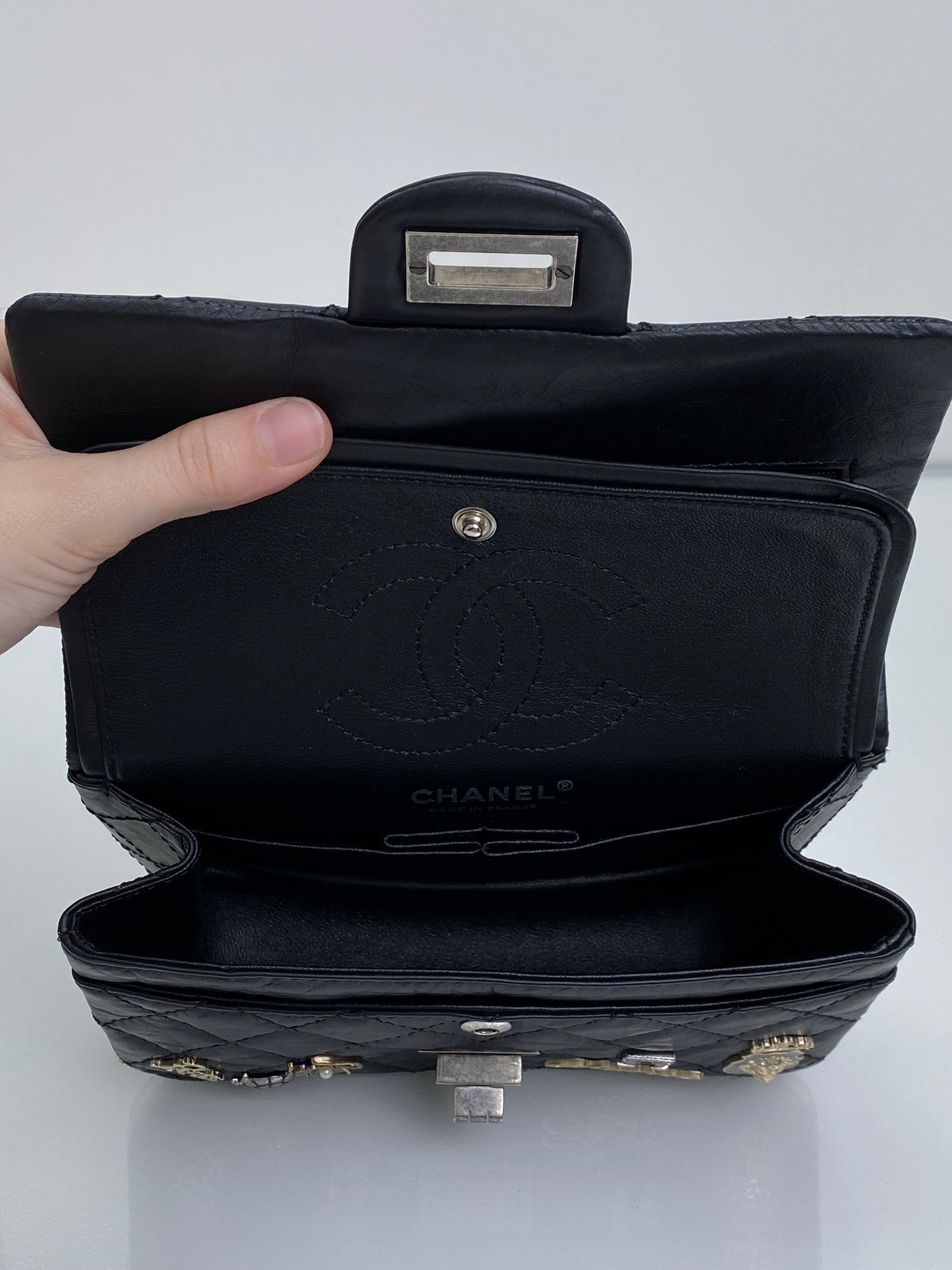 Chanel Black Small 2.55 Reissue Lucky Charms Calfskin Bag RHW