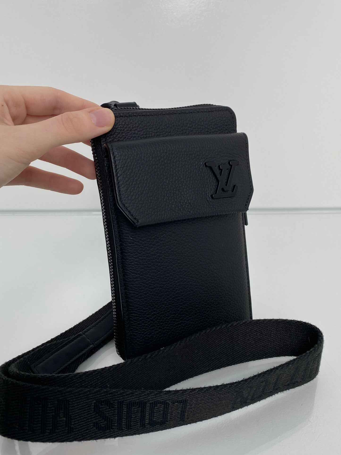 LV Black Aerogram Phone Bag