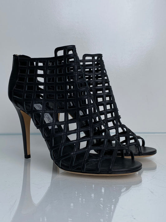 Jimmy Choo Black Caged Heels, 39.5