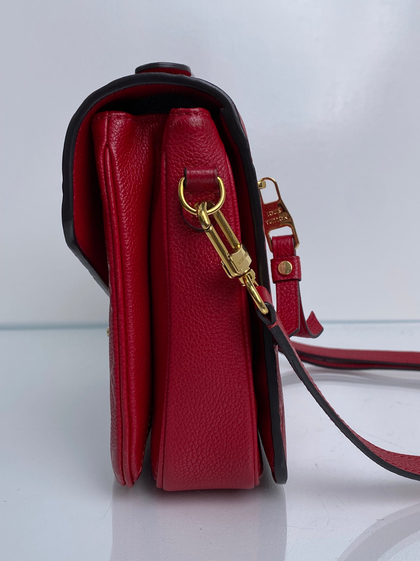 Louis Vuitton Pochette Metis Red Monogram Empreinte MM Crossbody Bag