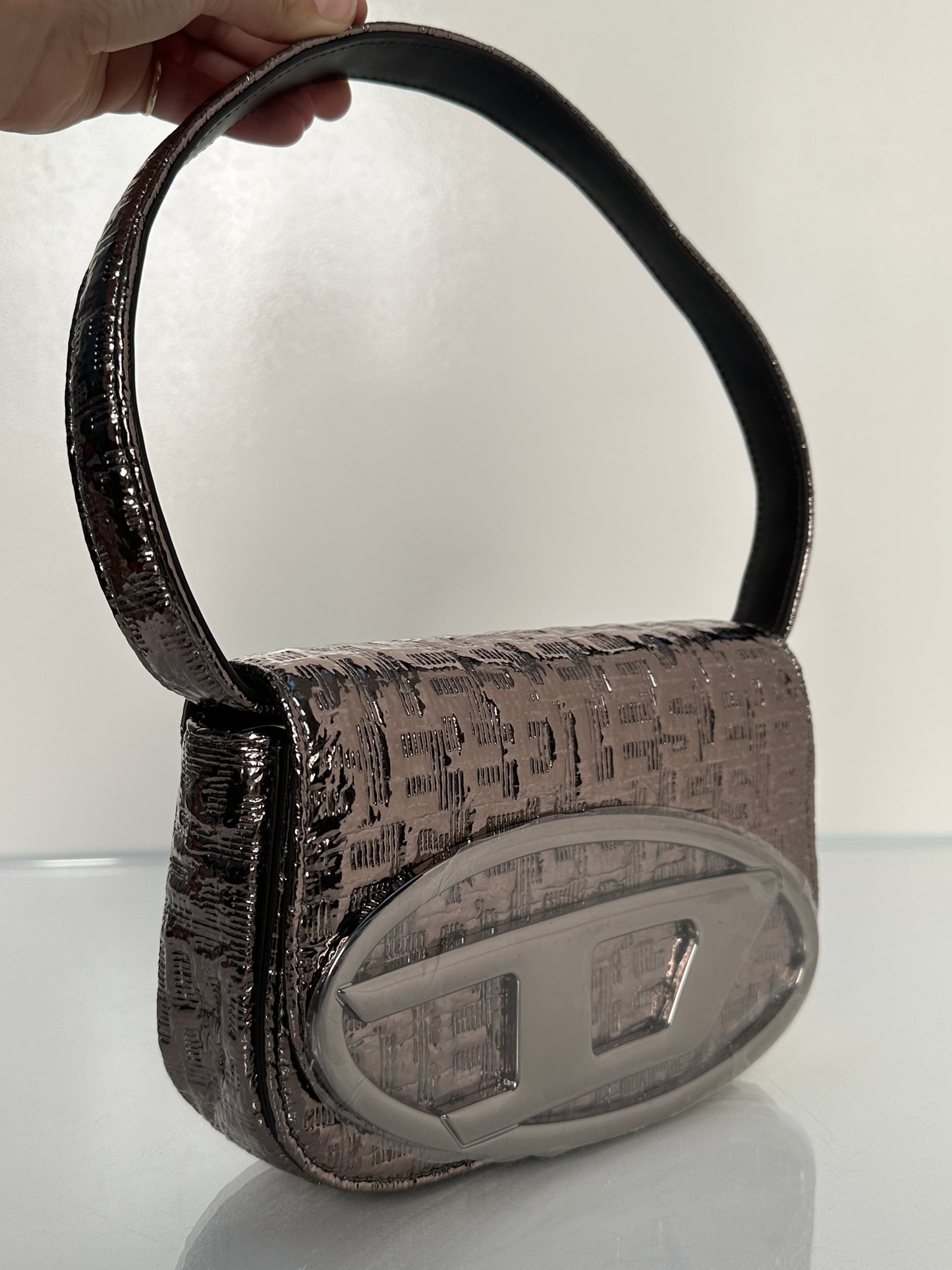 Diesel Metallic Logo Shoulder Bag SHW