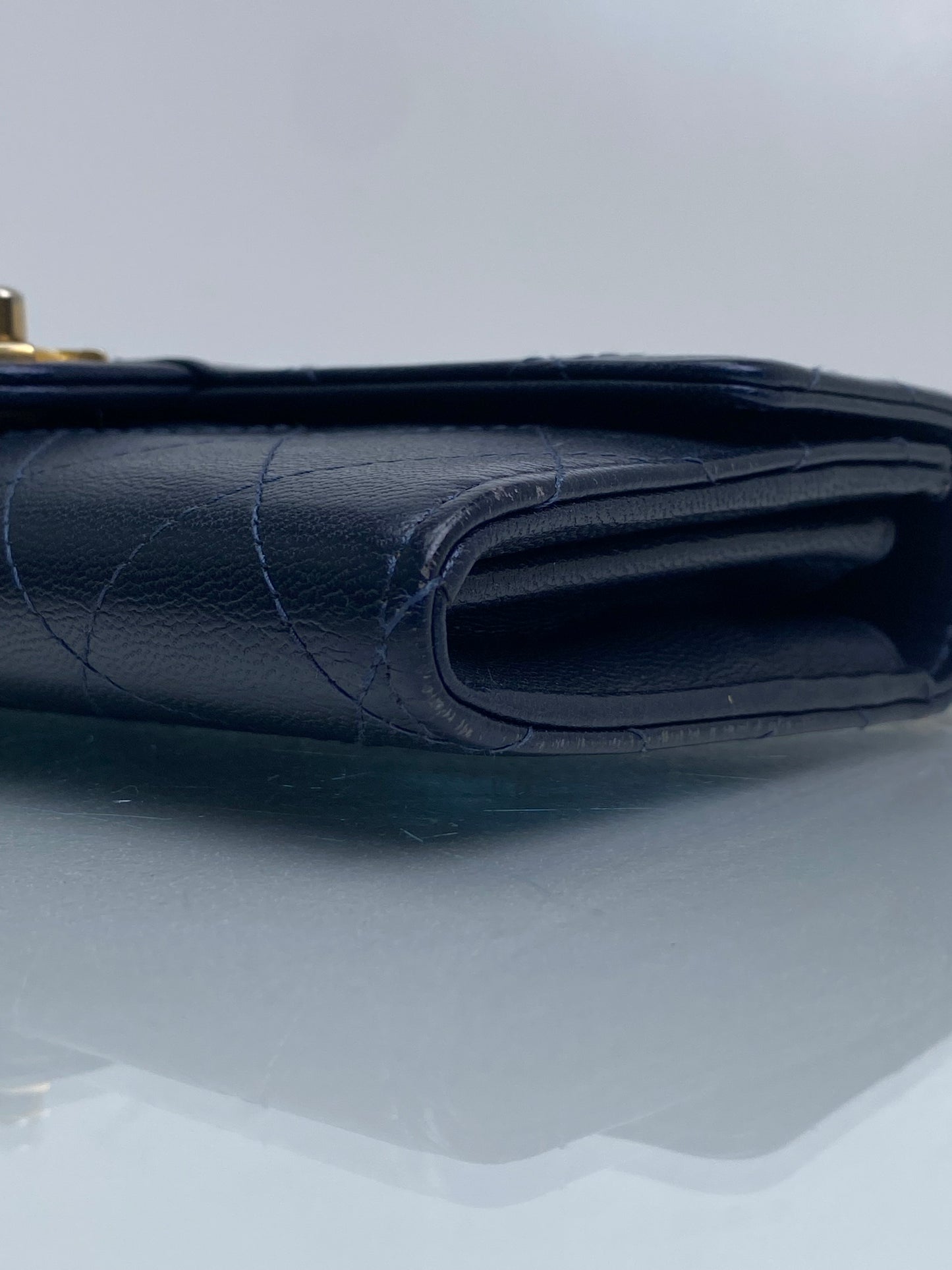 Chanel Vintage Black Lambskin Chic Pearl Clutch GHW