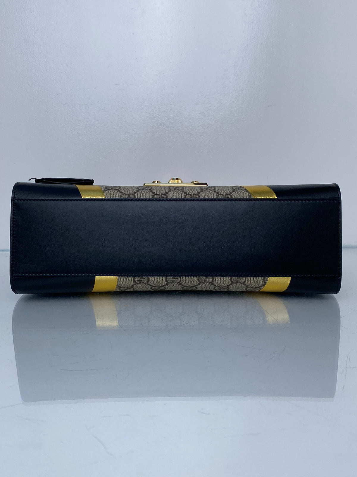 Gucci Supreme Black & Gold Padlock Shoulder Bag