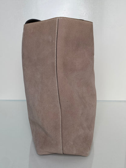 Hermes Double Sens 45 Reversible Suede Taupe Tote