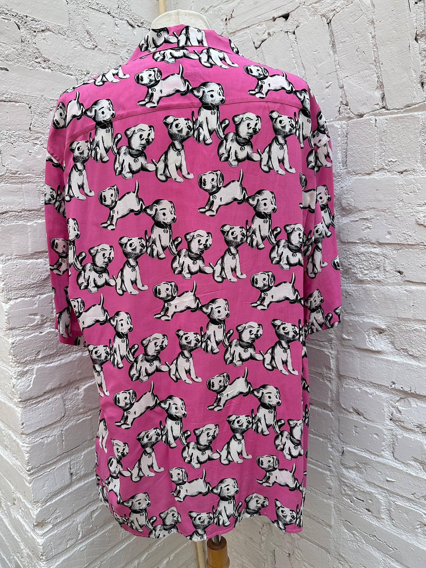 Celine Pink Puppy Button Down Shirt 39