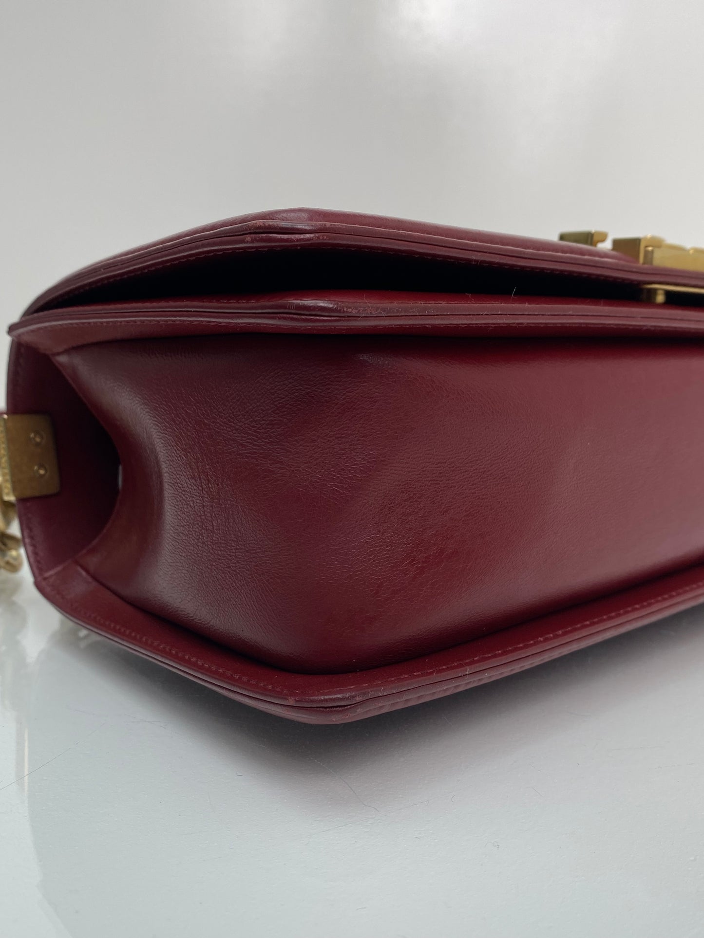 Chanel Wine Red Lambskin Medium Boy Bag GHW #23