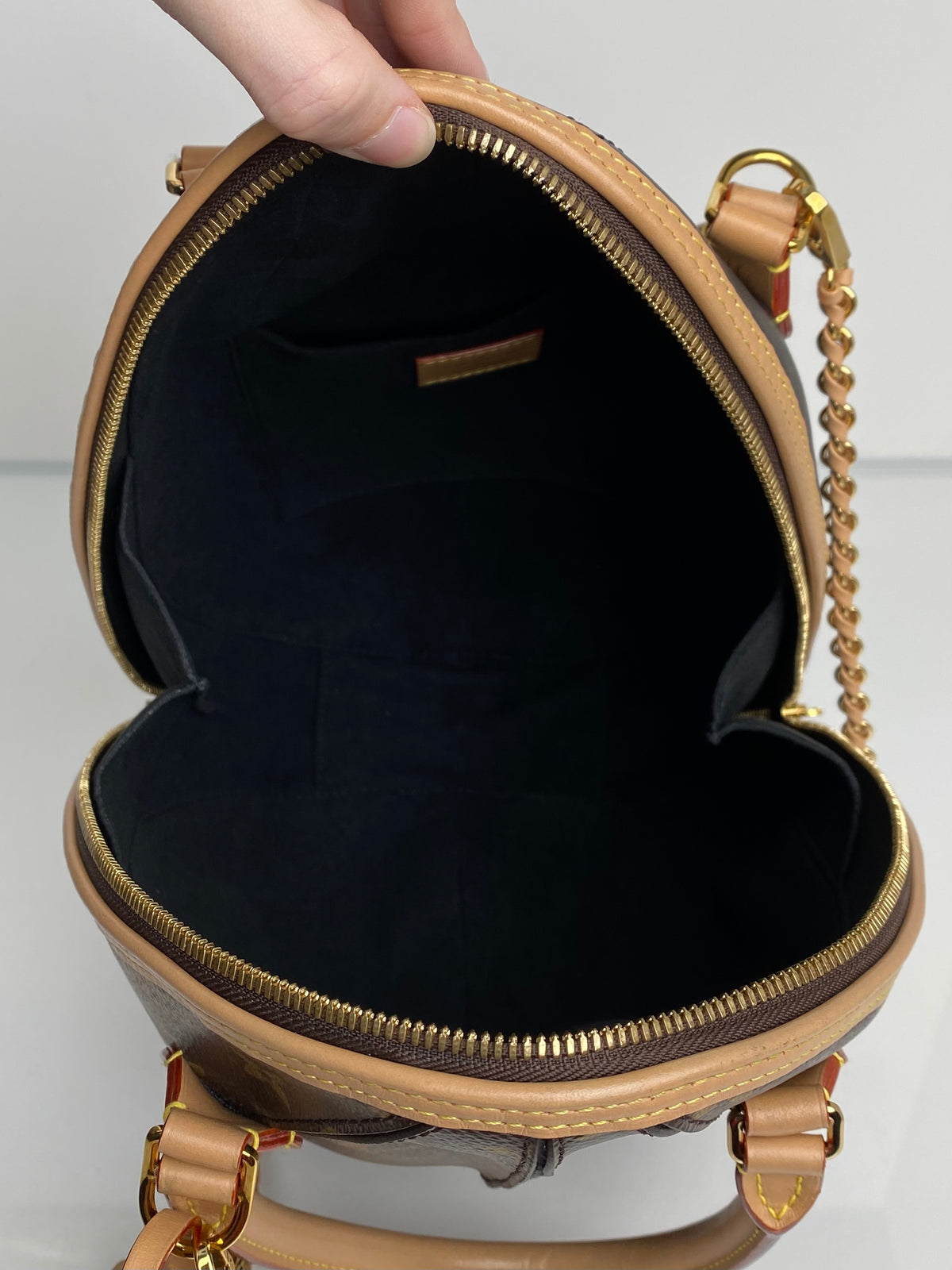 Louis Vuitton Monogram Canvas & Black Leather Egg Bag GHW