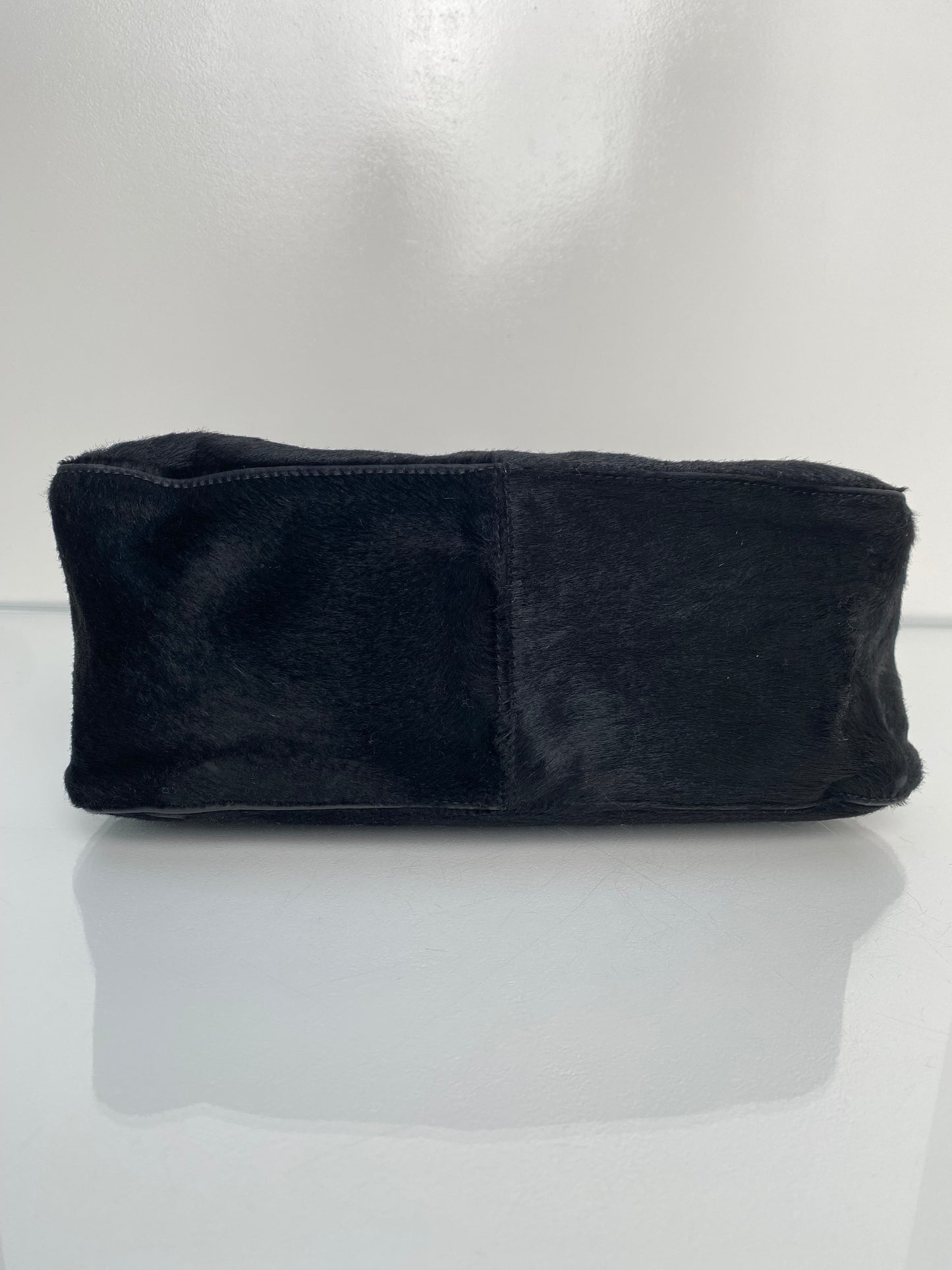 Fendi Black Pony Hair Mama Baguette GHW