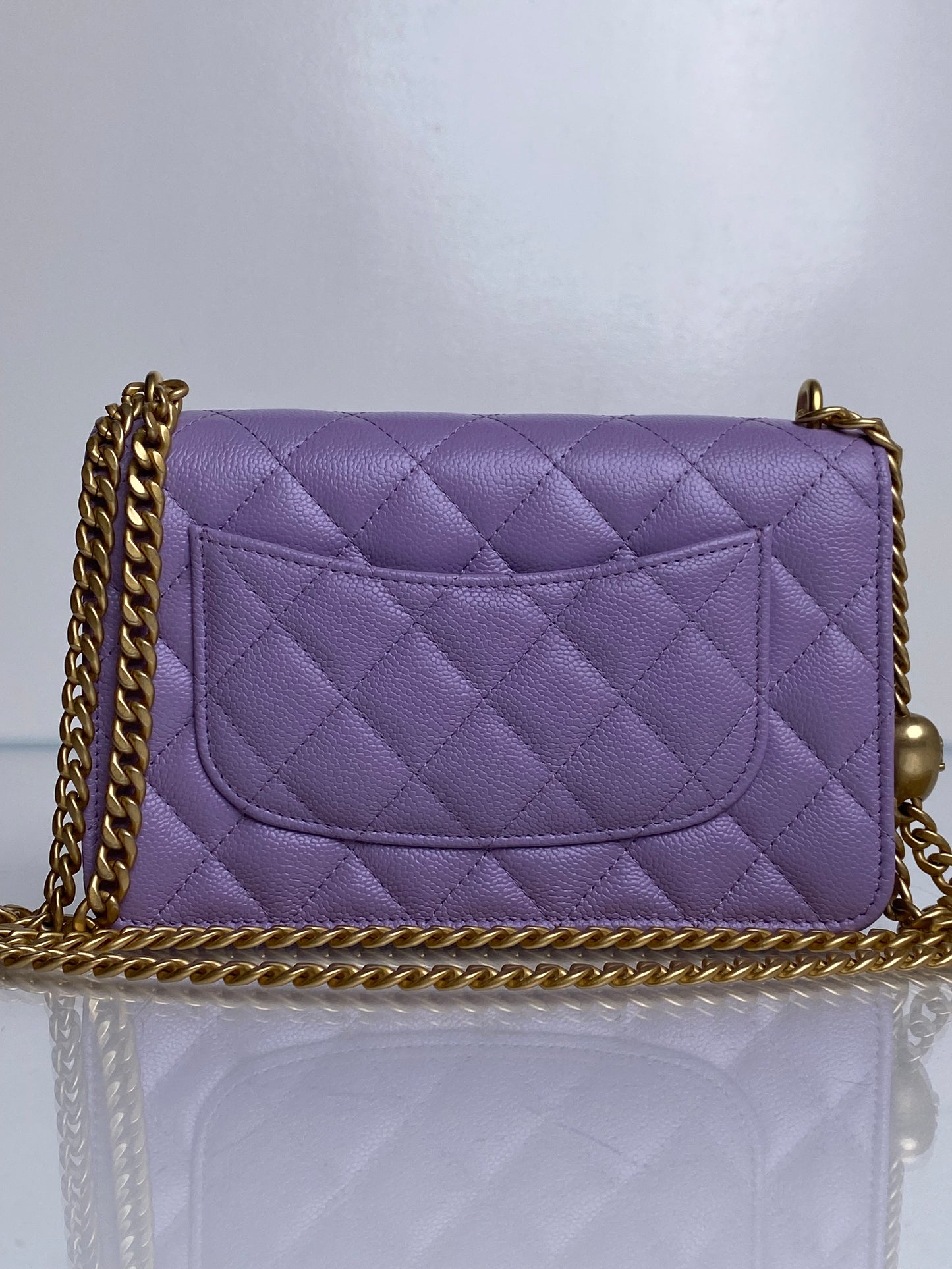 Chanel Lilac Coco Crush Caviar WOC Bag GHW