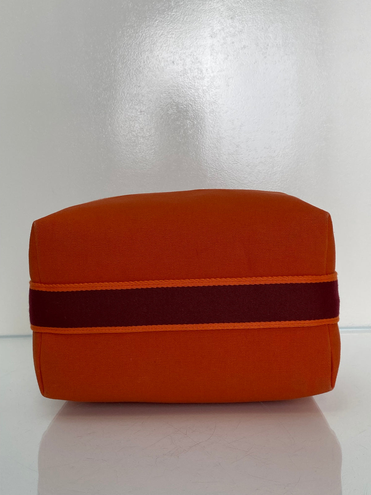 Hermes Brides de Brac Orange Toile Pouch SHW