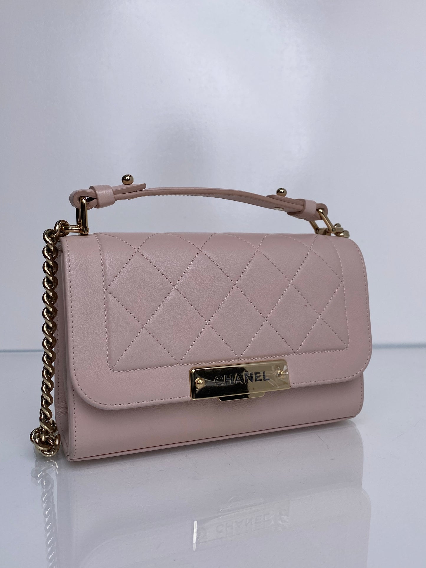 Chanel Pink Small Label Click Flap Bag