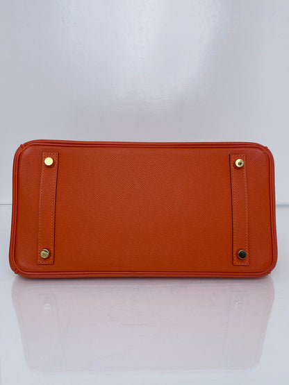 Hermes Birkin 30 Orange Poppy Epsom GHW #R