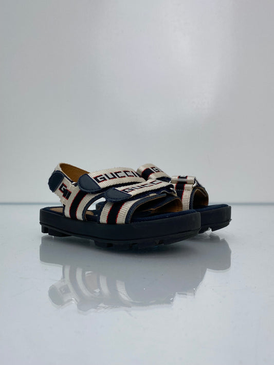Gucci Children’s Navy Velcro Sandals, 27