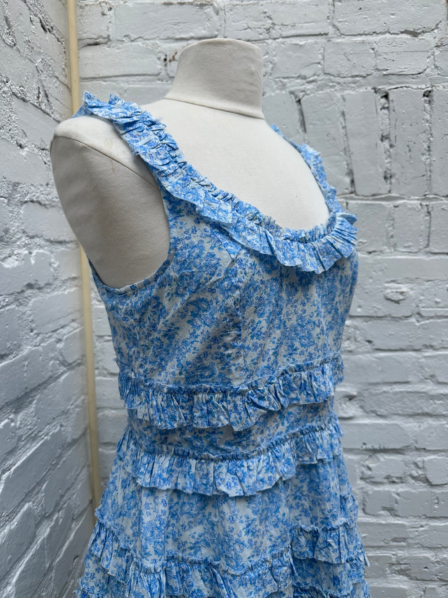 LoveShackFancy Blue & White Floral Pippy Dress, 8