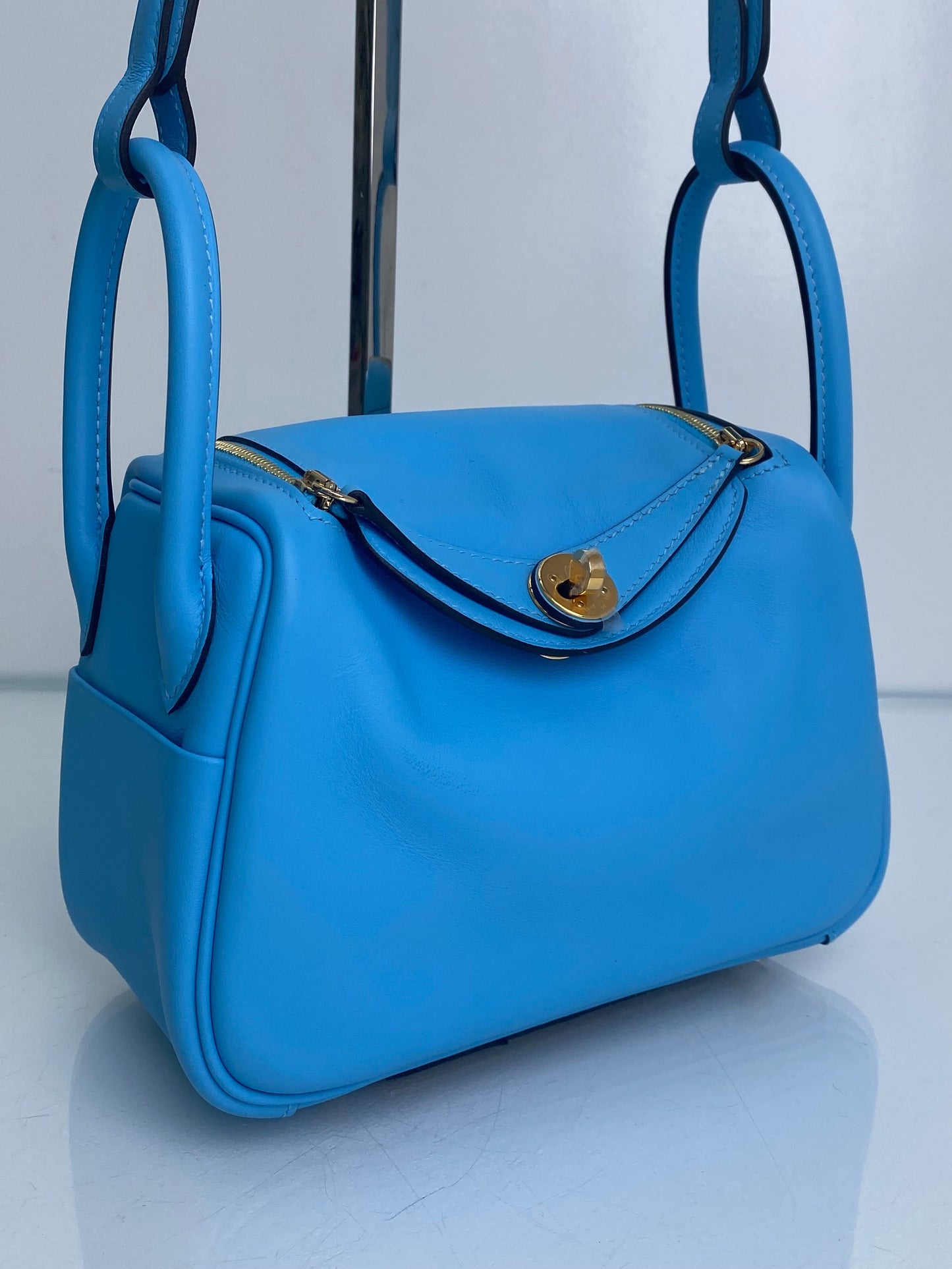 Hermes Celeste Lindy Mini Swift GHW #W