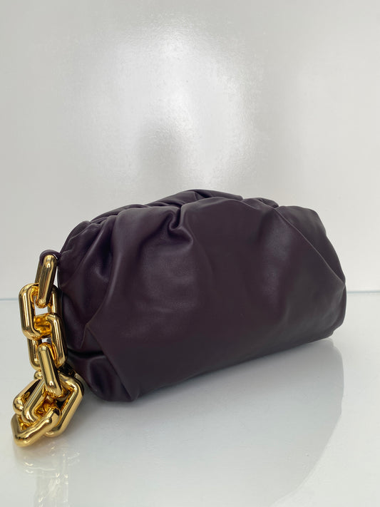 Bottega Veneta Eggplant Nappa Chain Bag GHW