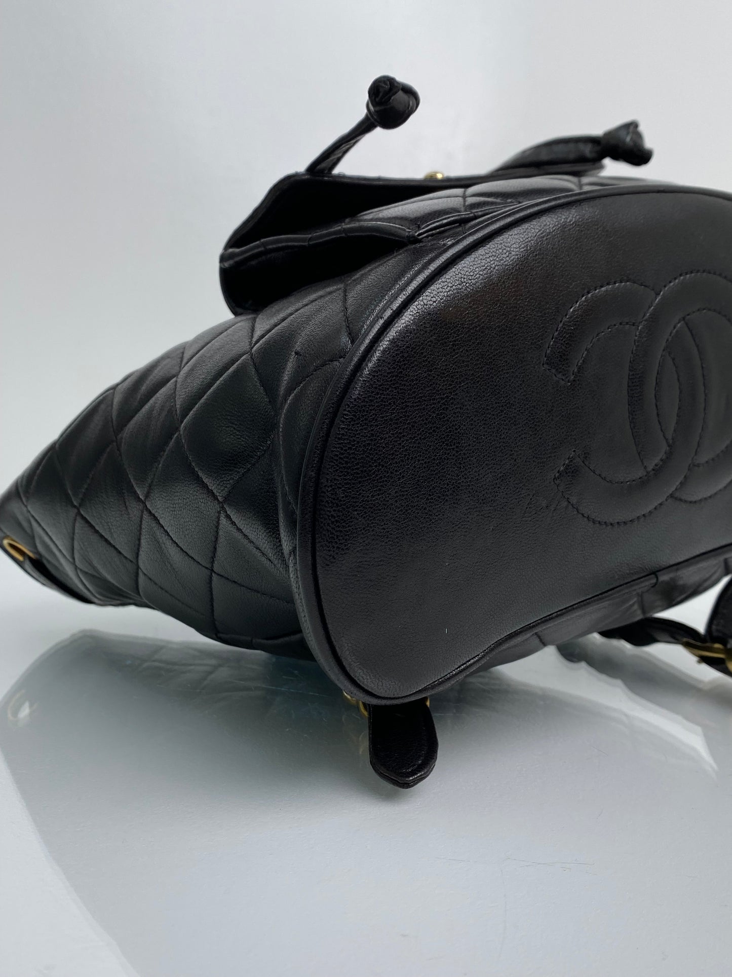 Chanel Vintage Duma Black Backpack GHW