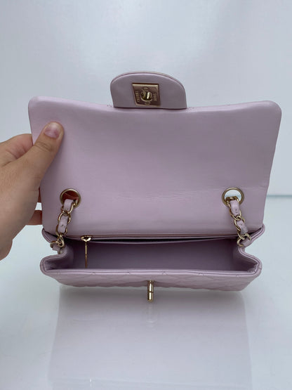 Chanel Light Pink Quilted Lambskin Mini Classic Flap Bag GHW #23