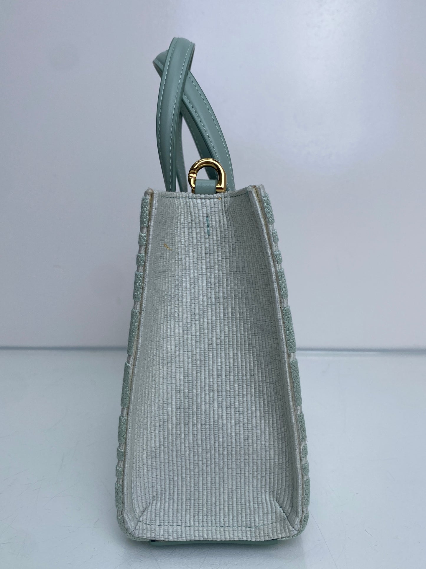 Givenchy Teal & White Logo Mini Tote Bag GHW