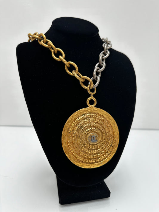 Chanel 1993 Duo Tone Medallion Necklace