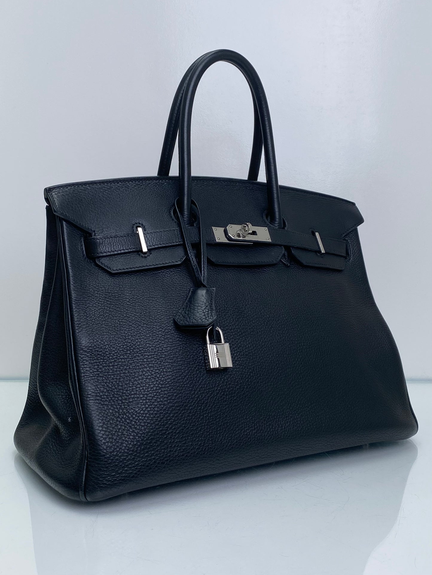Hermes Birkin 35 Noir Clemence PHW #G