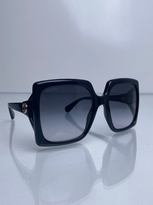 Gucci Black Square GG Oversized Sunglasses GHW