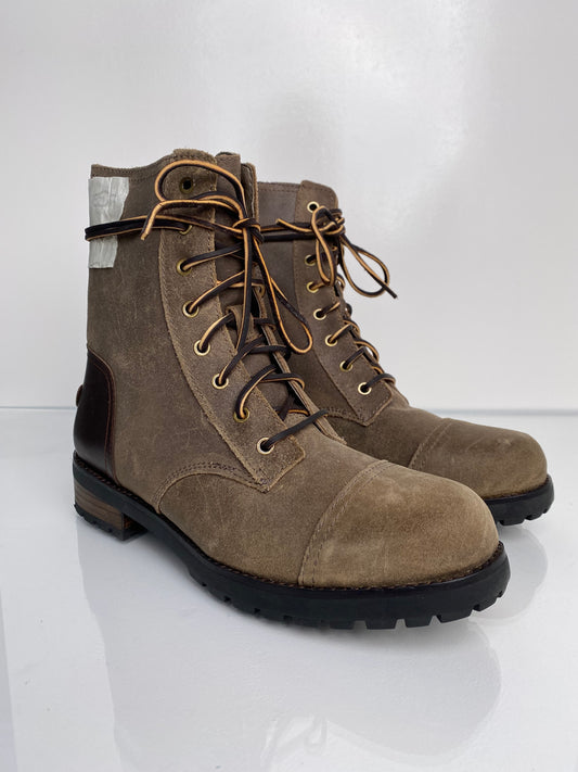 Ugg Brown Lace Up Combat Boots, 9.5