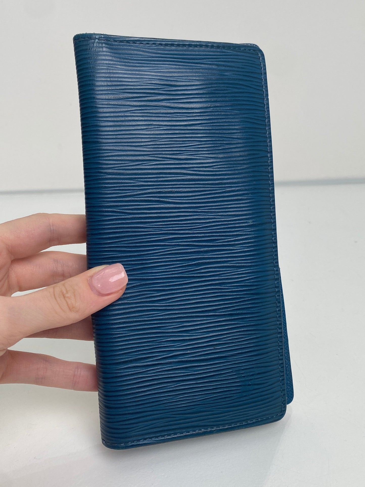 Louis Vuitton Vintage Blue Epi Brazza Wallet