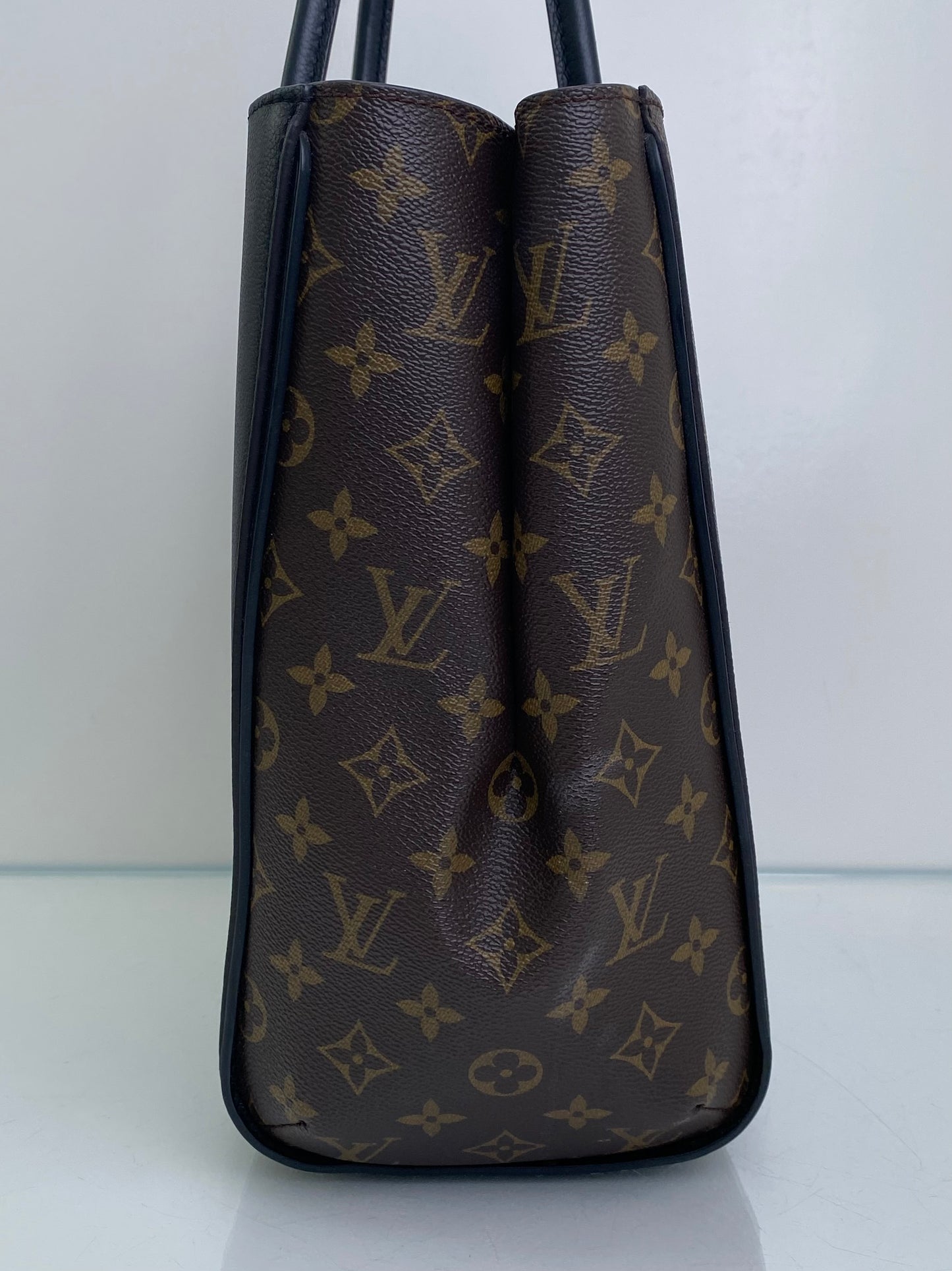 Louis Vuitton Black Leather & Monogram Kimono MM Canvas Bag GHW