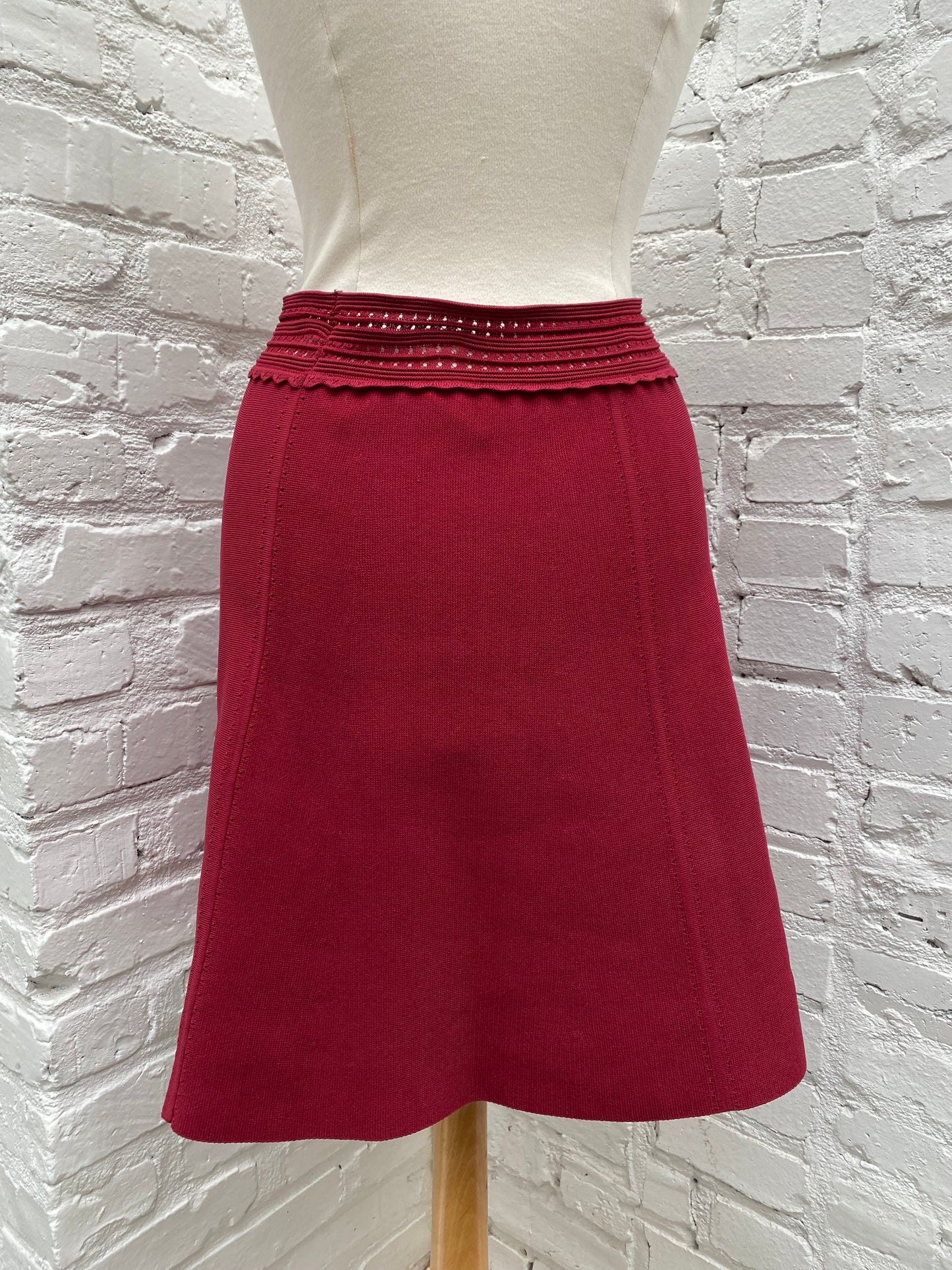 Sandro Burgundy Knit Skirt, 2