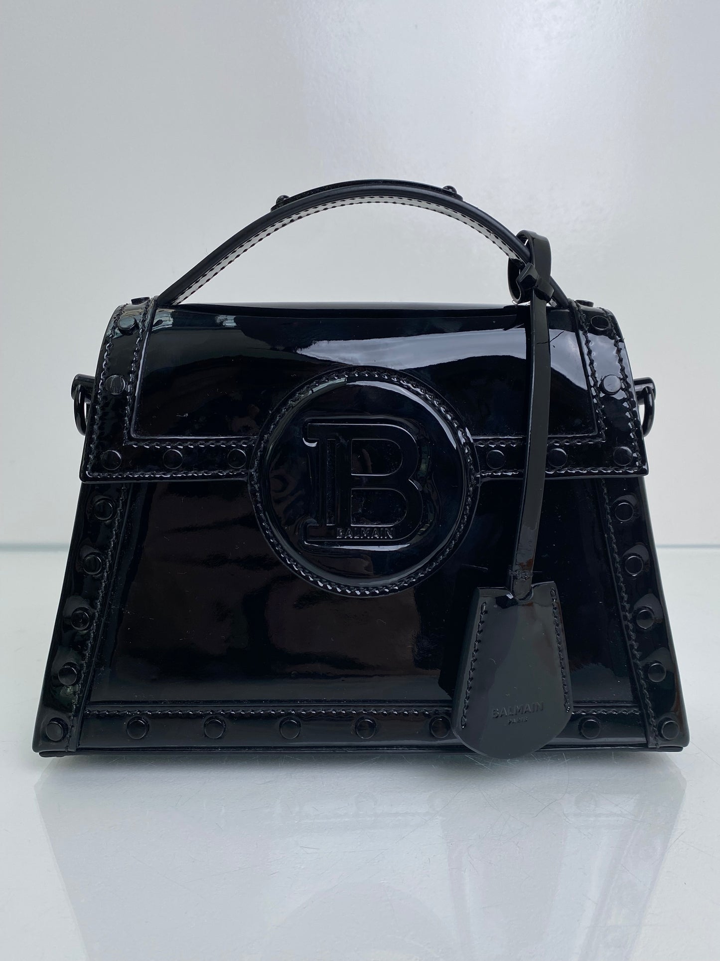 Balmain Black B-Buzz Dynasty Patent Leather BHW