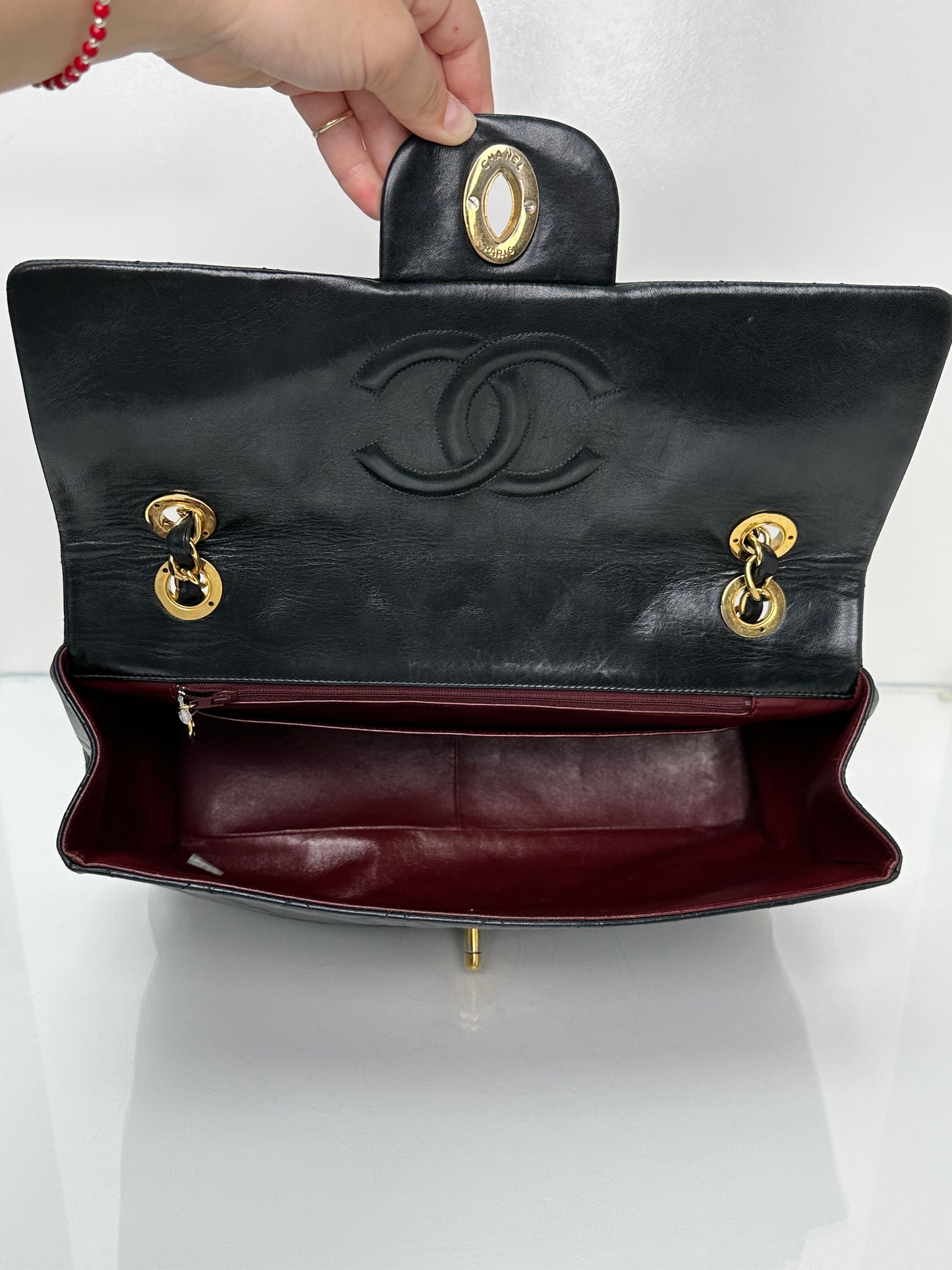 Chanel Black Maxi Single Classic Flap Lambskin 24k GHW #48