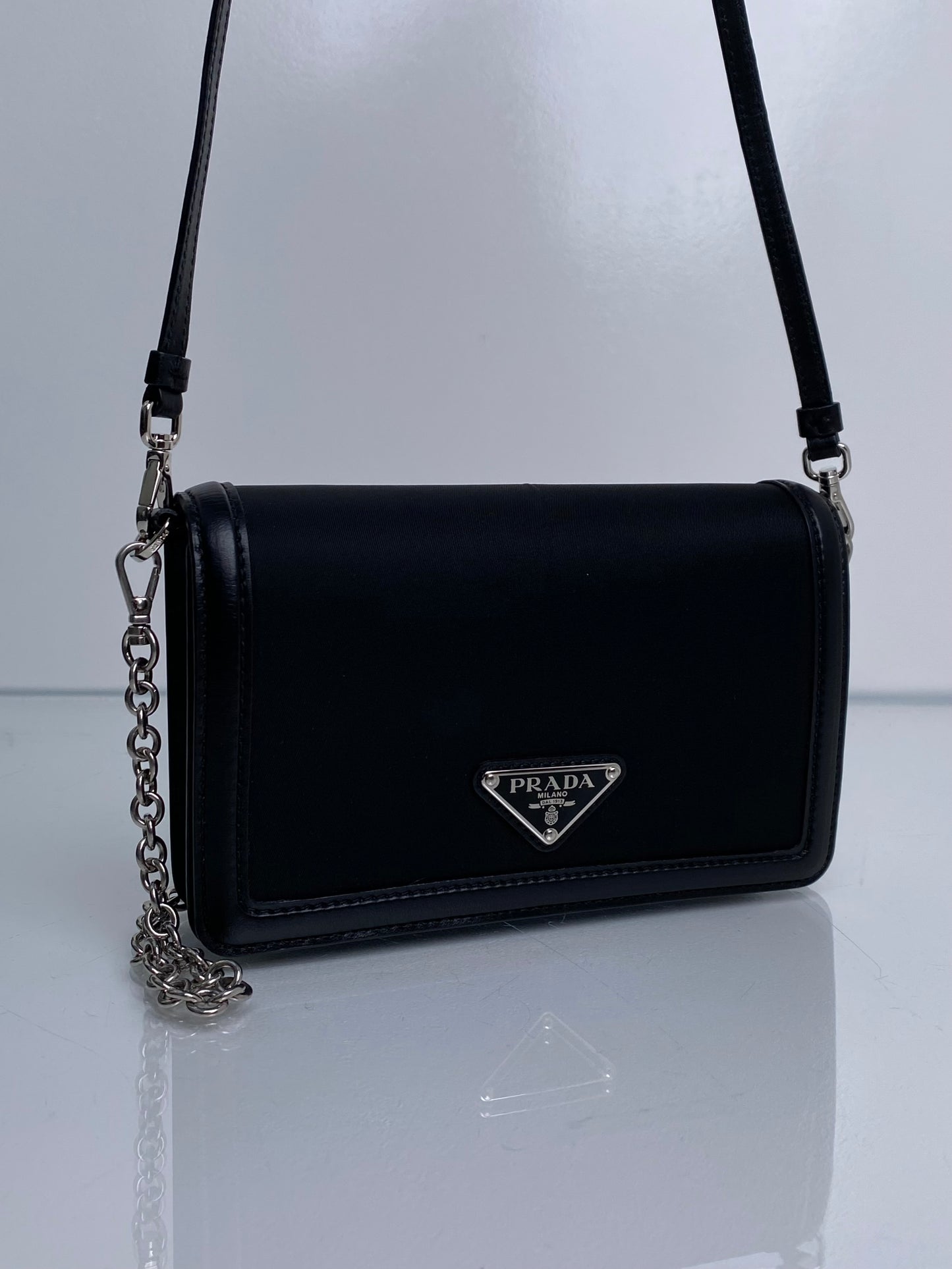 Prada Black Leather & Nylon Mini Bag