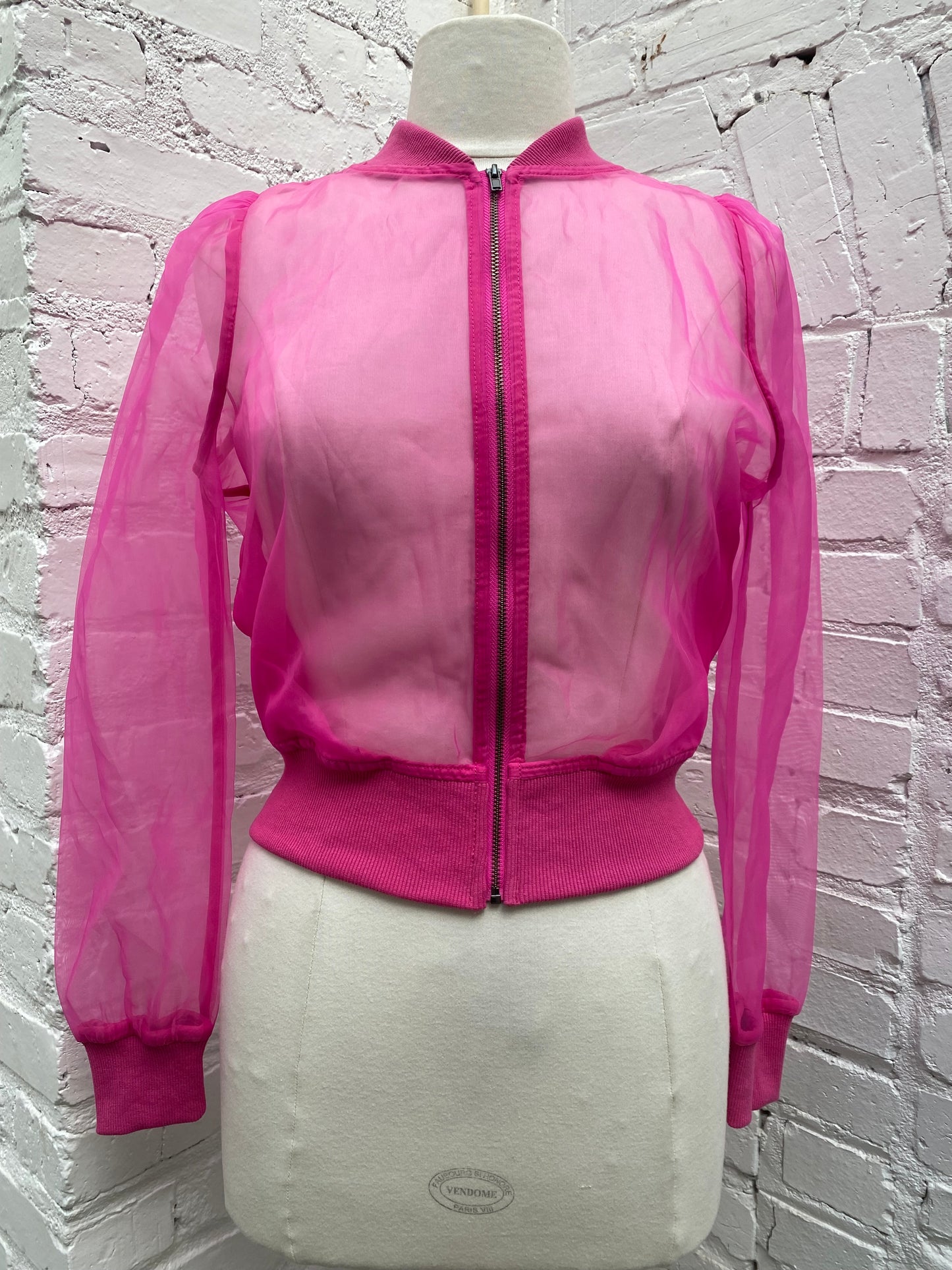 Dolan Hot Pink Sheer Jacket, XS