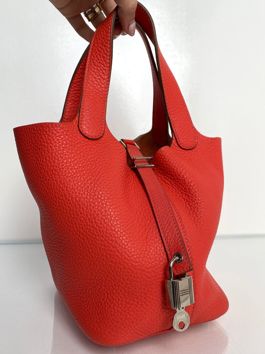 Hermes Picotin 18 Cappucine Clemence PHW