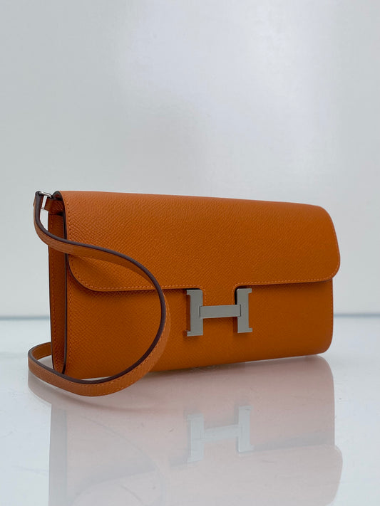 Hermes Constance Wallet Orange Togo SHW
