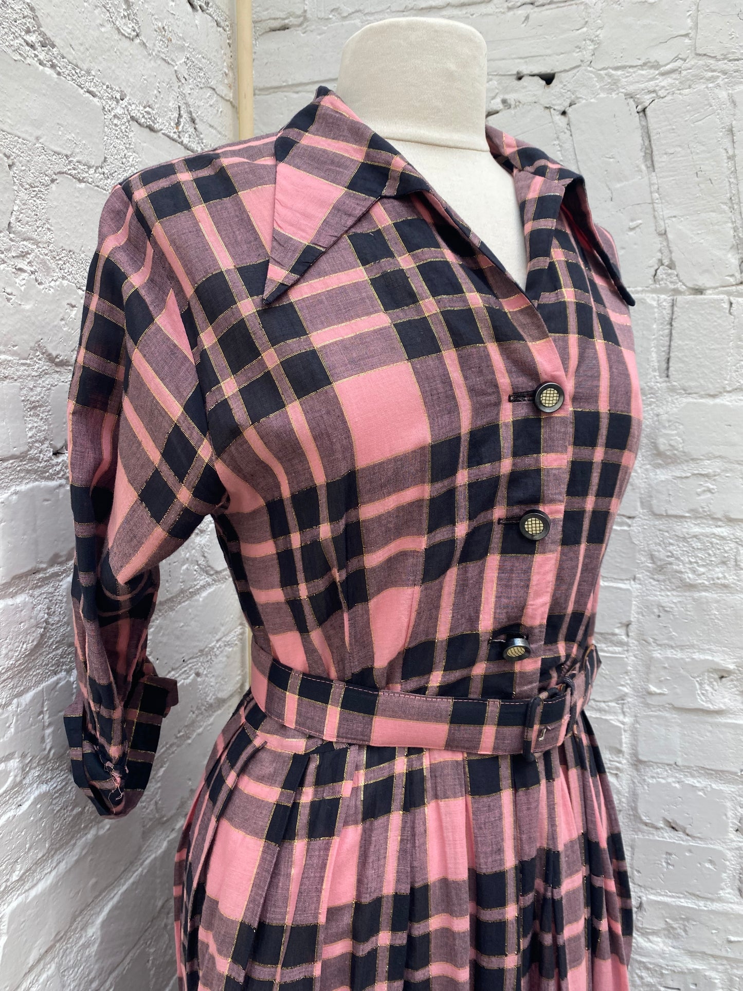 1950’s Black + Plaid Dress