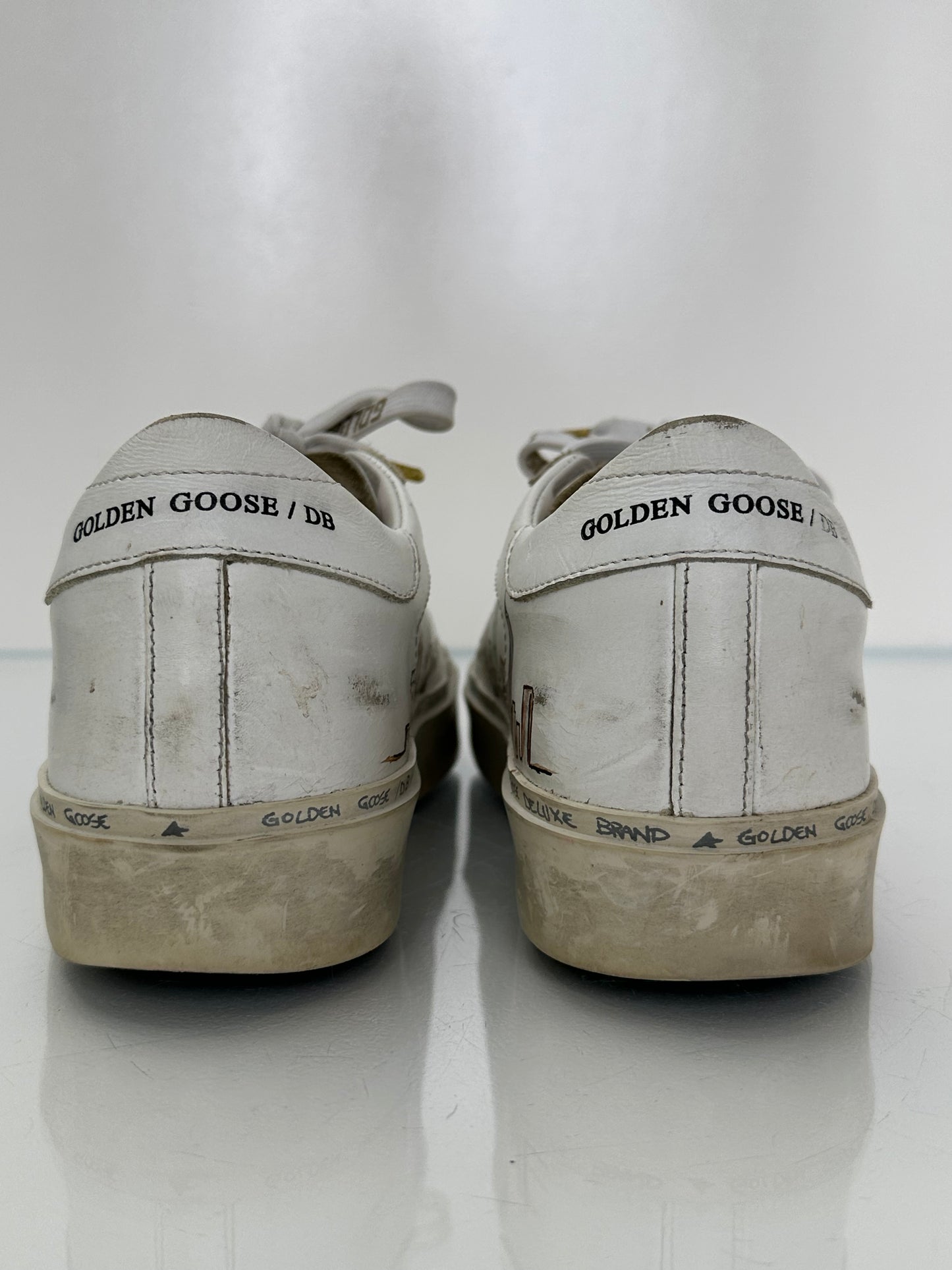 Golden Goose White & Gold “NYC” & “Paris” Hi Star Sneakers, 37