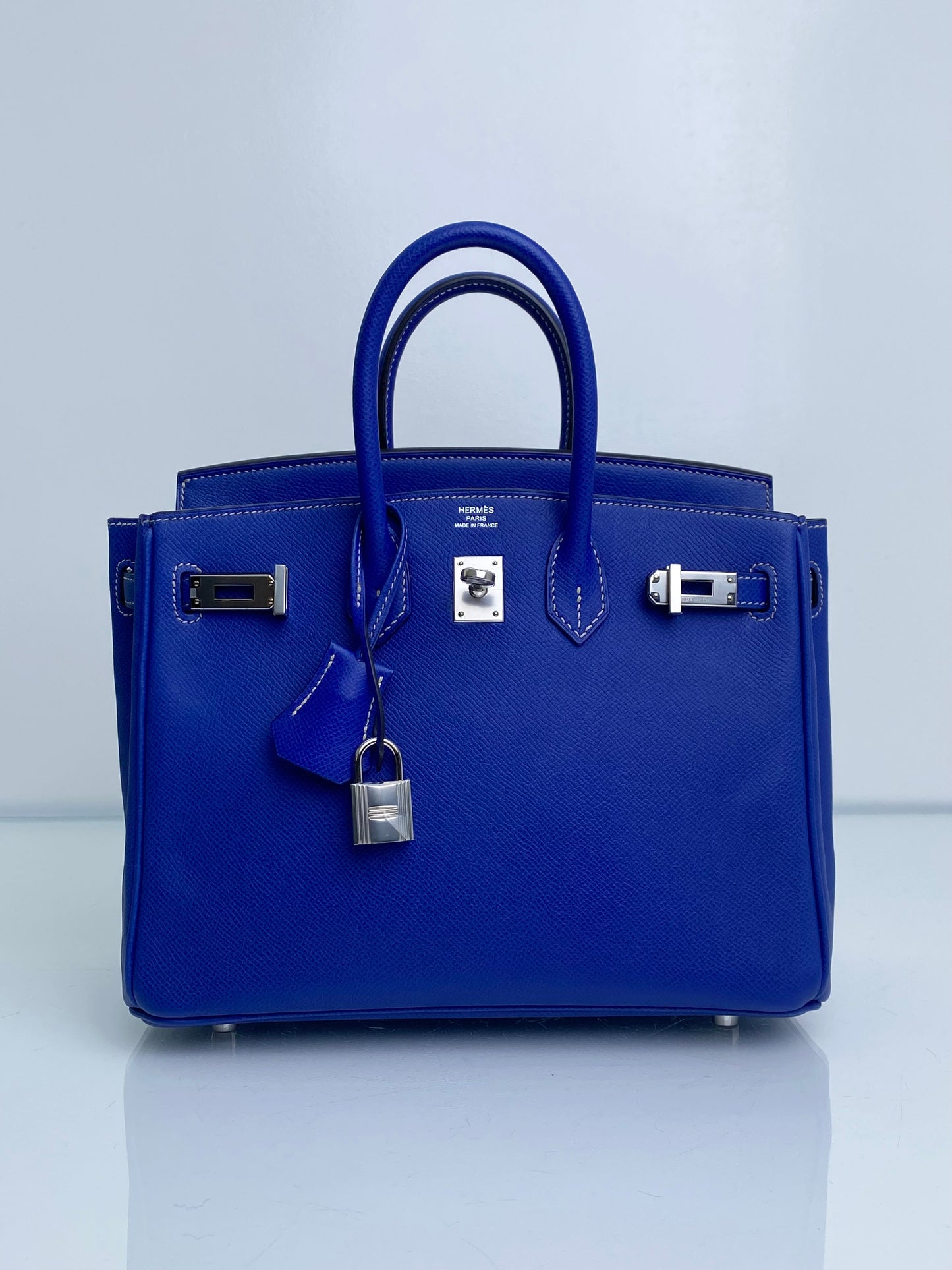 Hermes Birkin 25 Candy Blue Electric Mykonos Epsom PHW #O