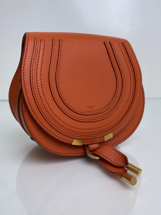 Chloé Marcie Mini Orange Leather Crossbody GHW